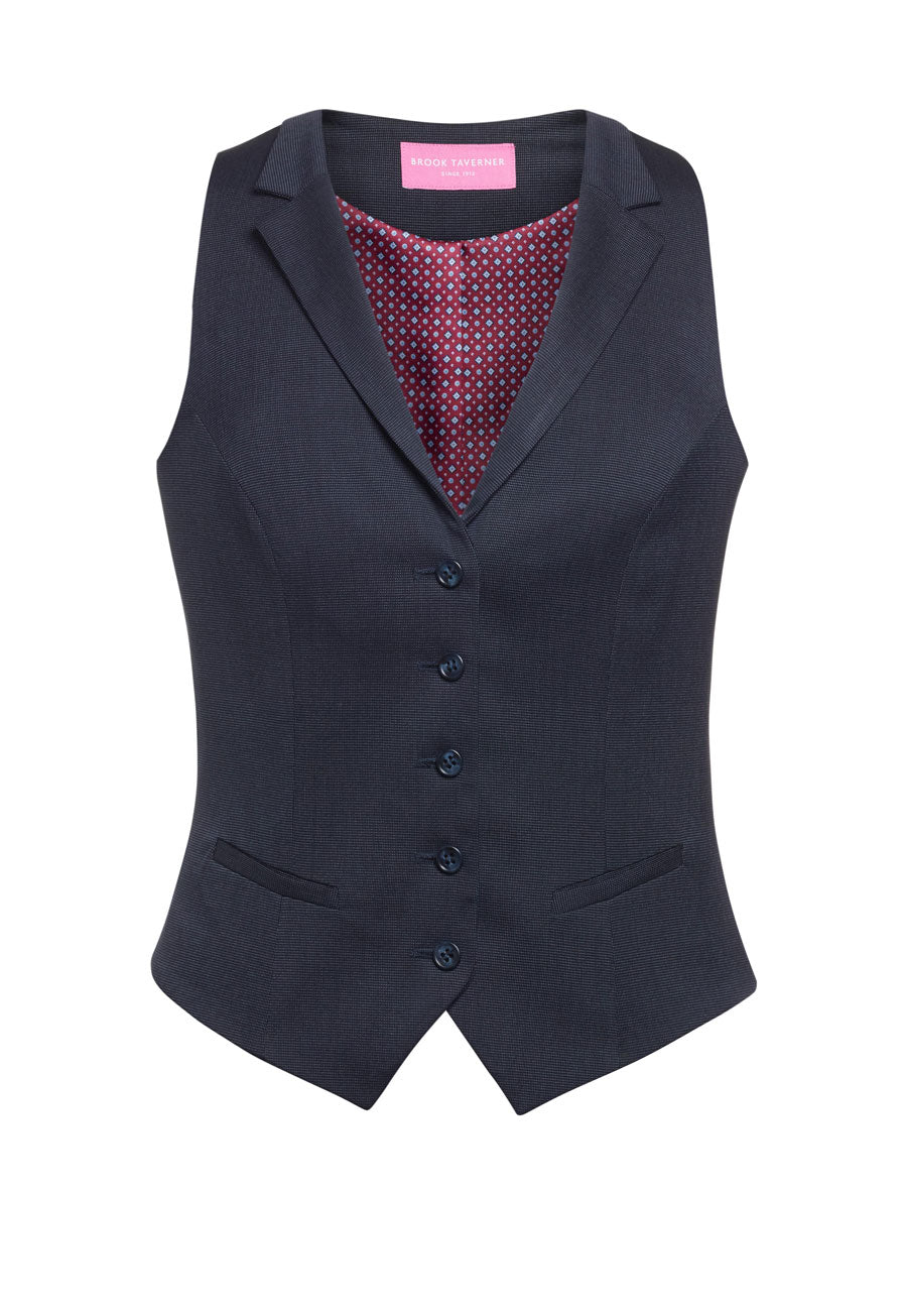 Larissa Ladies Waistcoat Navy P/Dot