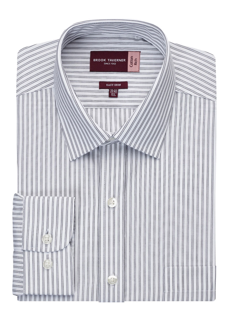 Rufina Classic Fit Shirt  White/Grey Stripe