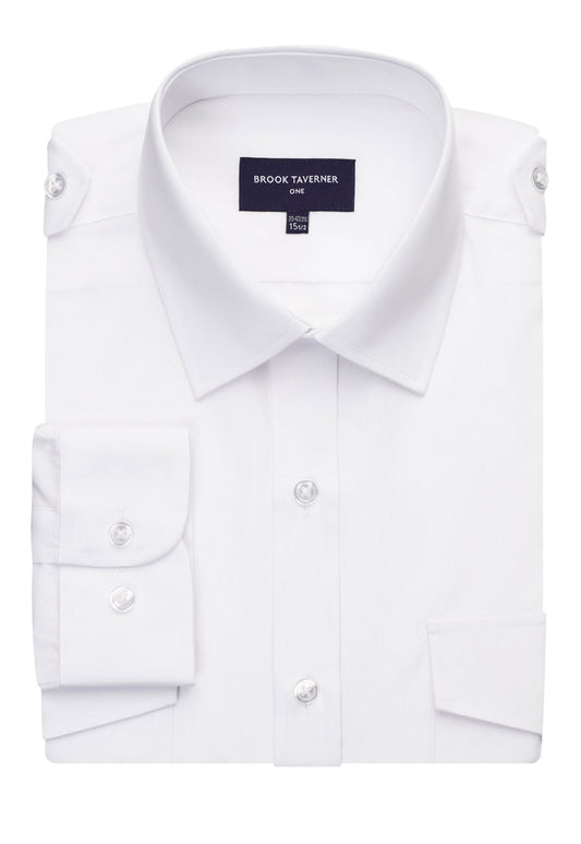 Hermes Classic Fit Pilot Shirt White