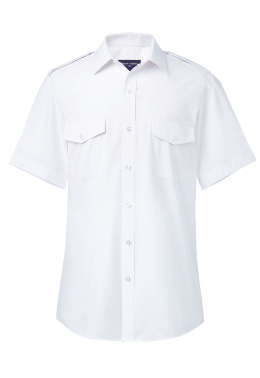 Orion Slim Fit S/S Pilot Shirt White