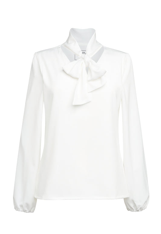 Andria Pussy Bow Blouse White